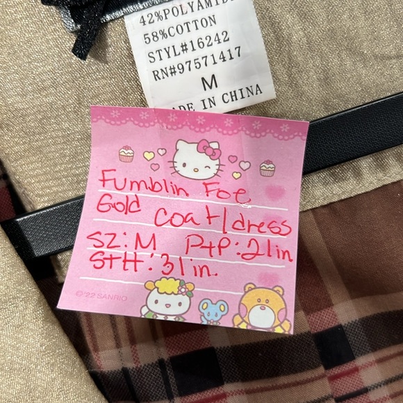 🤩 NEW LISTING! Fumblin Foe Women’s Coquette Gold Victorian Dress/Jacket Sz M EUC - Picture 9 of 9